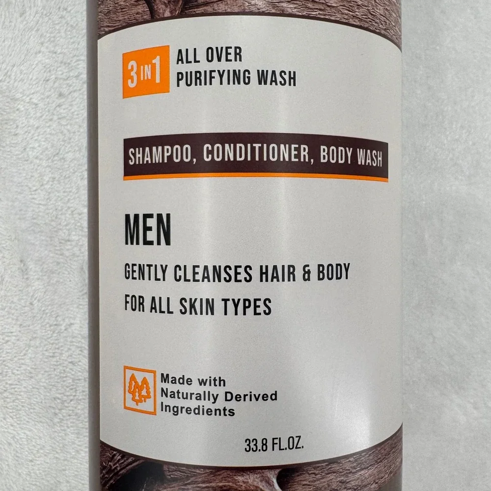New 2pk Realtree Sandalwood Men 3-in-1 Shampoo Conditioner Body Wash 33.8oz Pump